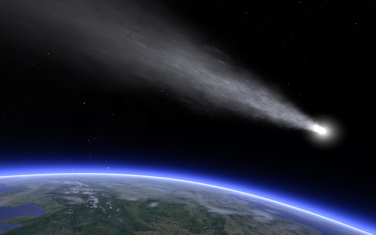 comet above earth (central europe)